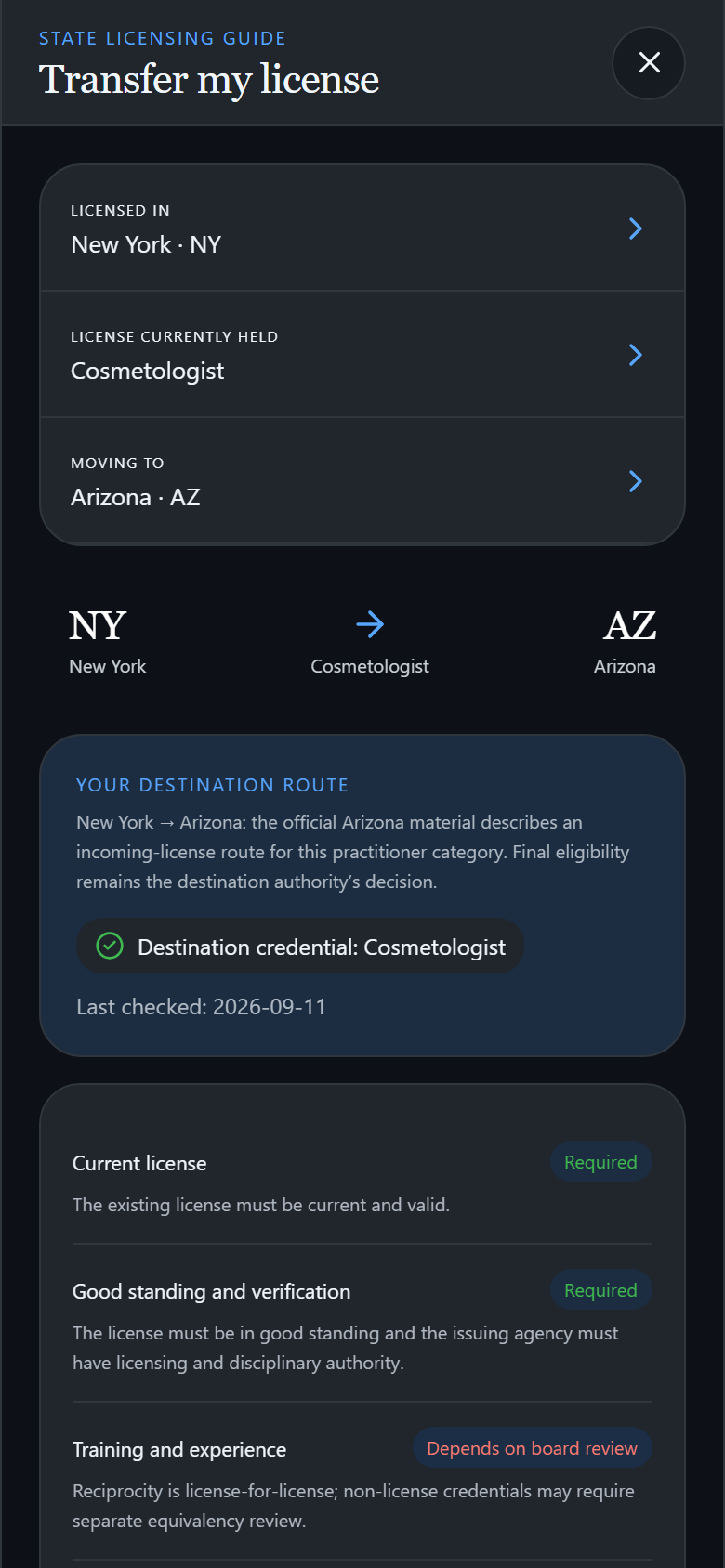 Transfer your license